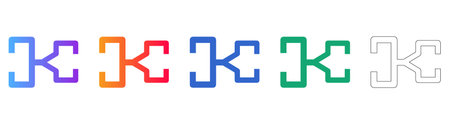Abstract Letter K Monogram Icon Set vol 24977