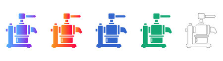 Automated Food Extrusion Equipment Icons vol 25126
