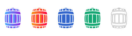 Traditional Wooden Casks Illustration Collection vol 25379