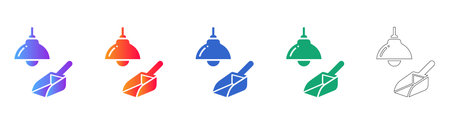 Professional Scoop and Lighting Fixture Icon Set vol 25697のイラスト素材