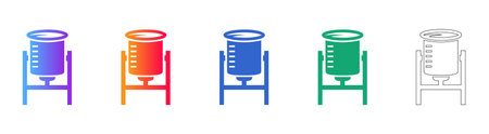 Laboratory Beaker and Mixing Vessel Icons vol 25509