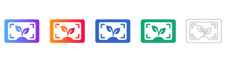 Precision Agriculture Seedling Growth Icons vol 25516