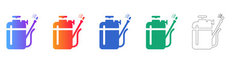 Portable Agricultural Sprayer Icon Set vol 25612