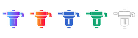 Water Filtration System Icon Set vol 25710