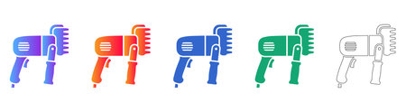 Electric Hedge Trimmer Tool Icons vol 25668