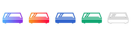 Flat Top Refrigerated Display Case Icon Set vol 25757