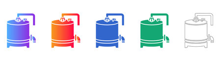 Industrial Storage Tank Icons Set vol 25716