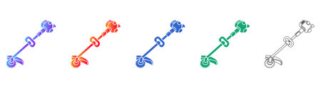 String Trimmer Garden Tool Icon Set vol 25812
