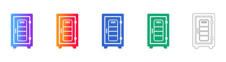 Professional Wine Cooler Cabinet Icons vol 25471のイラスト素材