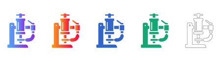 Industrial Hydraulic Press and Manufacturing Icons vol 25952のイラスト素材