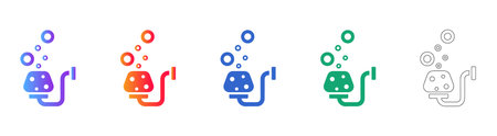 Submersible Aerator Pump Icon Set vol 25931