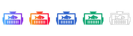 Seafood Packaging Process Icons vol 25940