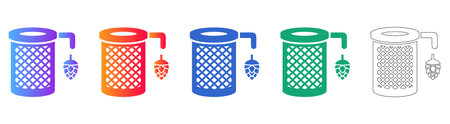 Hop Filter Brewing Icon Set vol 26059のイラスト素材