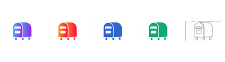 Classic Mailbox Delivery Icons Set vol 26073