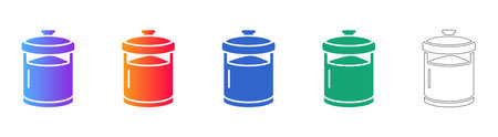 Storage Jar for Bulk Goods Icon Set vol 26141