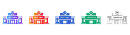 Crisis Center Building Icons Set vol 26199のイラスト素材
