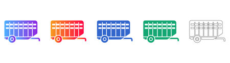 Livestock Trailer Icon Collection vol 26375