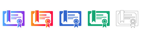 Certificate of Achievement Icon Set vol 26314
