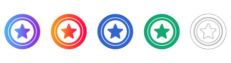 Star Badge Award Icons in Multiple Styles vol 26318