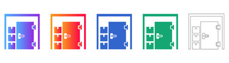 Secure Warehouse Storage and Inventory Icons vol 26287
