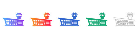 Airport Terminal Tower Icons for Travel Apps vol 26461のイラスト素材