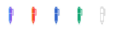 Refillable Marker Pen Office Supply Icons vol 26595のイラスト素材