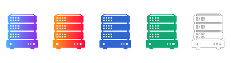 Server and Data Center Rack Icon Set vol 26851