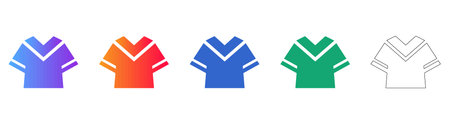 Sports Jersey Icon Set in Vibrant Gradient and Outline Styles vol 26921のイラスト素材