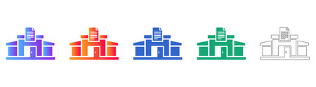 Administrative Building and Documentation Icon Set vol 27001のイラスト素材