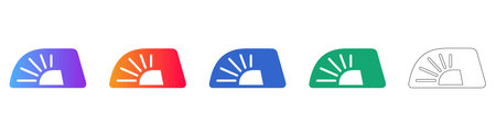 Vehicle Side Mirror Icon Set for Automotive UI vol 26832