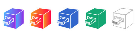 Book Deposit Drop Box Icon Set vol 27101