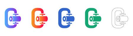 C Clamp Mechanical Tool Icon Set vol 27168