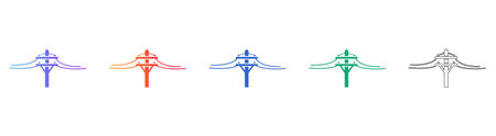 Electrical Distribution Utility Pole Icons vol 27479