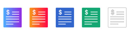Financial Invoice and Receipt Document Icons vol 27477のイラスト素材