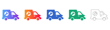 Service Vehicle Icons Set vol 27445のイラスト素材