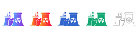 Nuclear Power Plant Facility Icons vol 27455