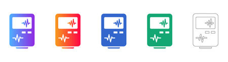 Medical ECG Heartbeat Monitor Device Illustration vol 27514