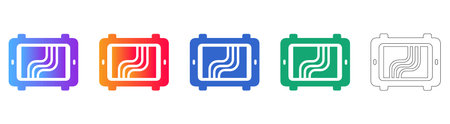 Abstract Connectivity Hub Illustration Set vol 27654