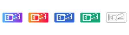 Data Folder with Document Icon Set in Gradient and Outline vol 27674のイラスト素材