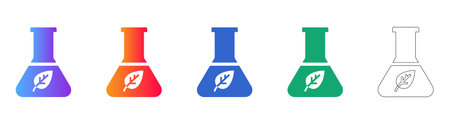 Eco Friendly Laboratory Flask Icon Set vol 27714