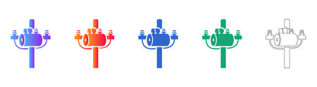 Electric Power Transformer Pole Illustration vol 27872