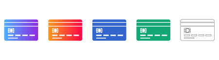 Modern Credit Card Payment Icons Set vol 27904