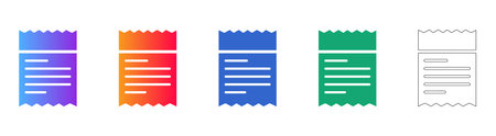 Professional Financial Receipt Icons vol 27926