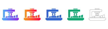 Industrial Press Machine Icon Set for Manufacturing vol 28196