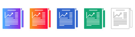 Business Growth Chart Report Icons vol 28261