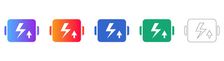 Electric Power Charge Up Icon Set vol 28313