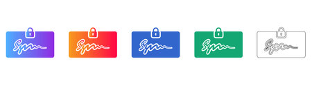Secure Document Signing Icons with Lock Symbol vol 28426