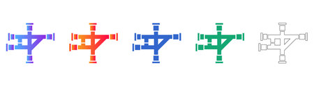 Industrial Pipeline Network Icons vol 28268