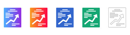 Business Growth Chart Report Icon Set vol 28315