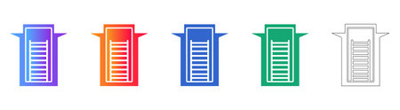 Underground Bunker or Shaft Access Icon Set vol 28288